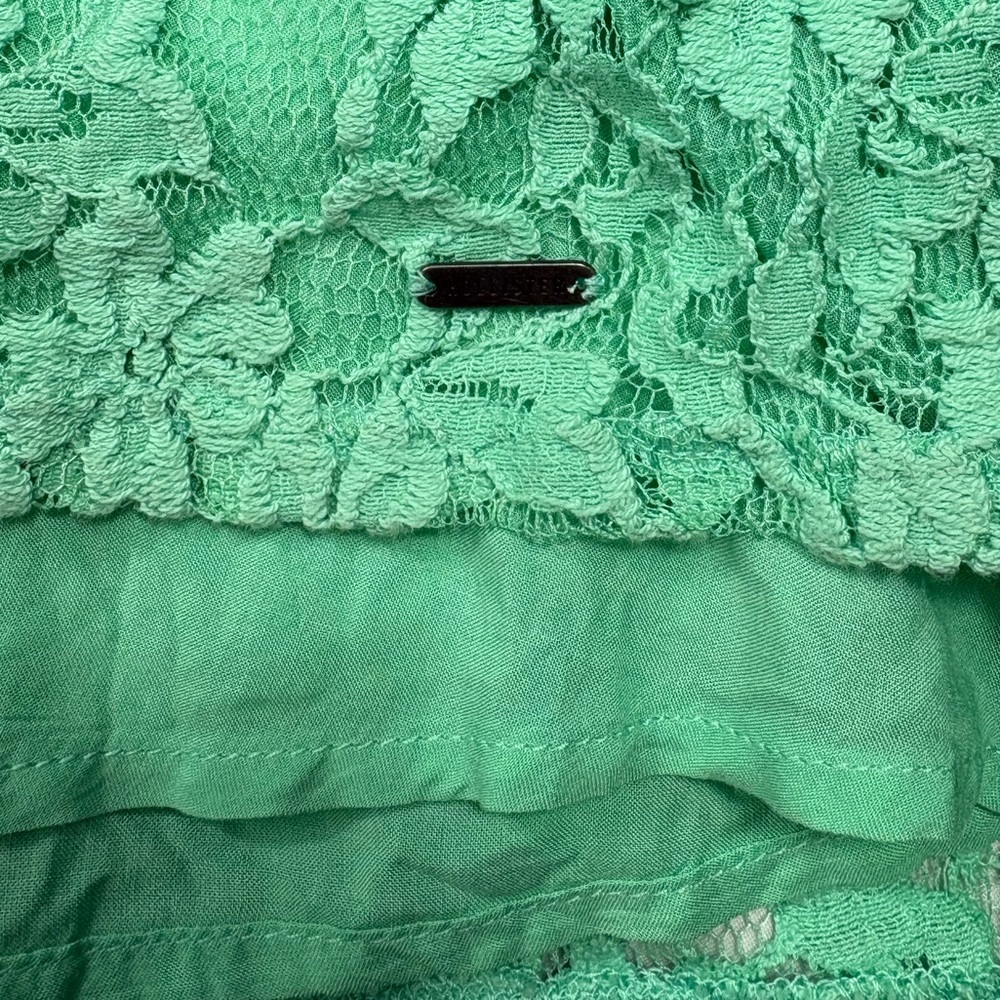 NWT Hollister Green Lace Empire Waist Chemise Cami Spaghetti Strap Dress |Size L - Picture 6 of 15
